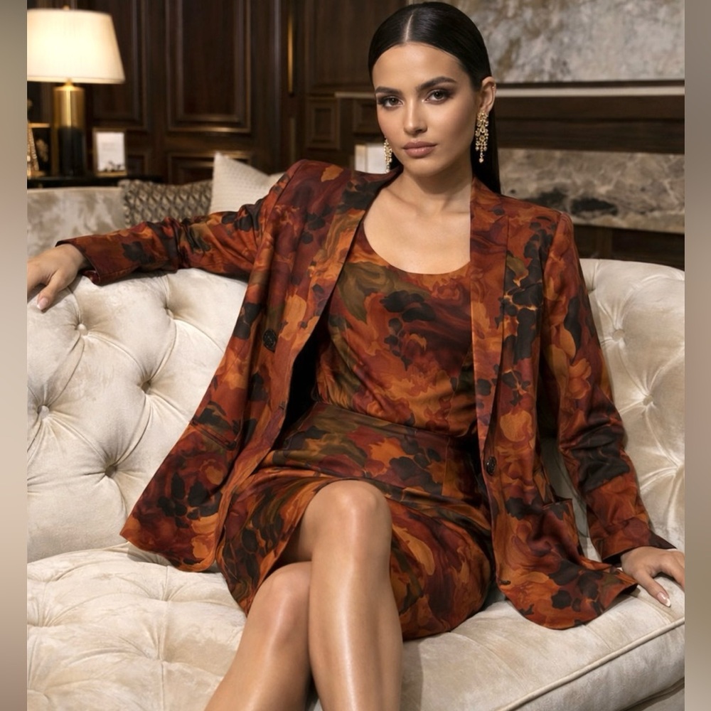 100% SILK Jones New York  Set